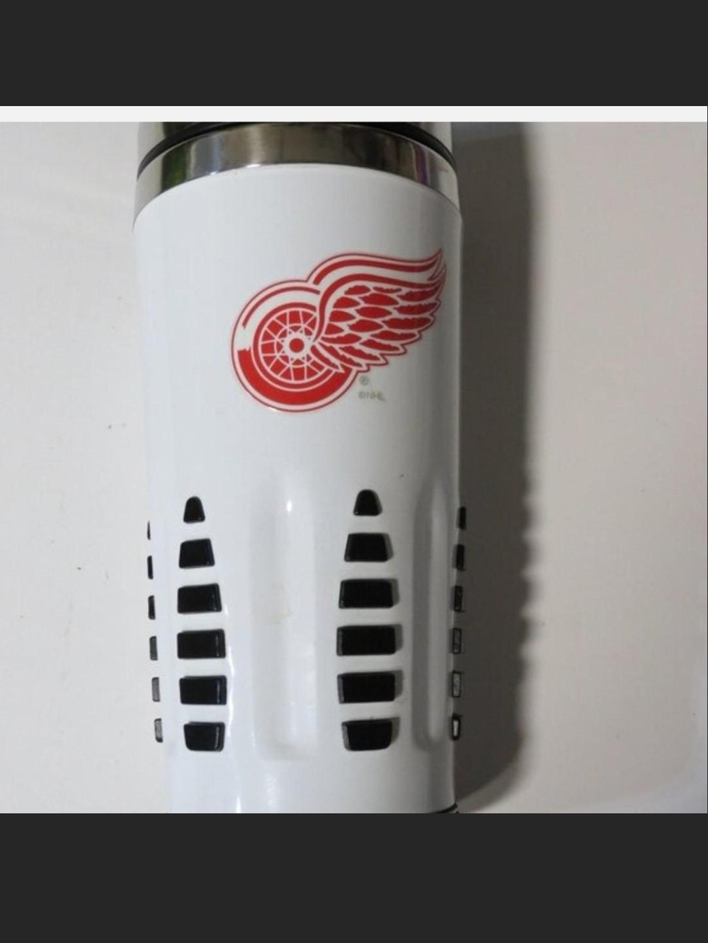 White Insulated Travel Mug with Red Wing Logo